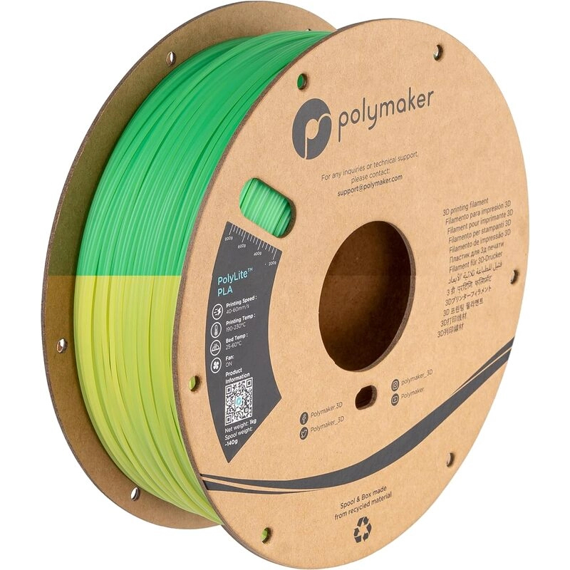 Polylite PLA Temperature Color Change Green/Lime - 1000g, 1,75mm